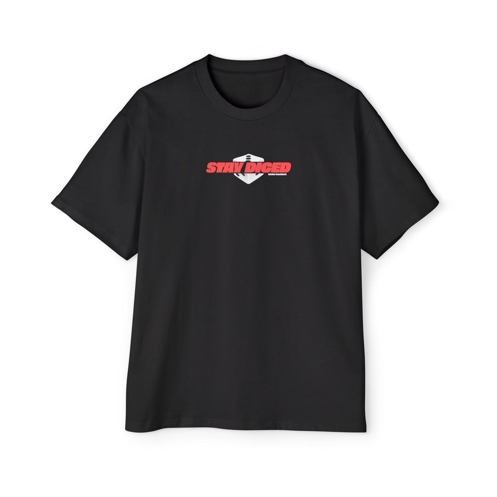 Stay Diced Tee — Men's Graphic Oversized White T-Shirt